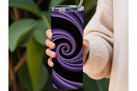 Purple Flow Abstract 20oz Tumbler Wrap Sublimation DesignSVG 