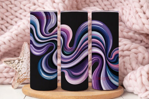 Purple Flow Abstract 20oz Tumbler Wrap Sublimation DesignSVG 