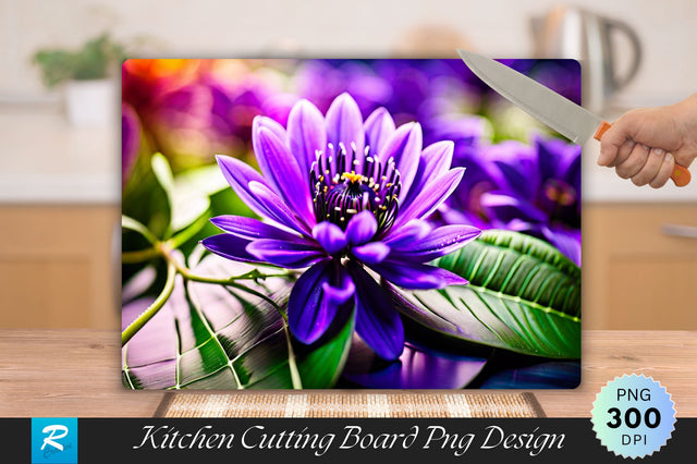 Purple Flower Cutting Board Sublimation Regulrcrative 