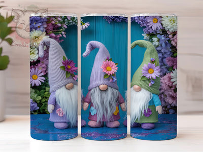 Purple Flower Spring Gnome Tumbler, Cute Gnome Tumbler, Stylish 20oz Wrap, Sublimation Design, Trendy Gift Idea, Floral Gnome Wrap, Festive Spring Tumbler Sublimation Lara' s Designs 