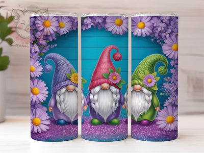 Purple Flower Spring Gnome Tumbler, Cute Gnome Tumbler, Stylish 20oz Wrap, Sublimation Design, Trendy Gift Idea, Floral Gnome Wrap, Festive Spring Tumbler Sublimation Lara' s Designs 