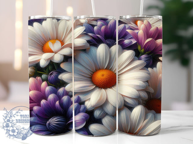 Purple Flower Spring Tumbler, Purple Flower, Floral Tumbler, 20oz Tumbler Wrap, Flower Sublimation, Spring Gift, Flower Decor, Tumbler Design Sublimation ToriDesigns 