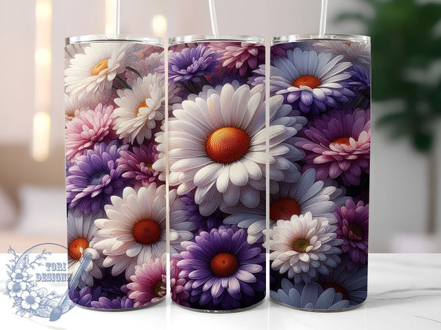 Purple Flower Spring Tumbler, Purple Flower, Floral Tumbler, 20oz Tumbler Wrap, Flower Sublimation, Spring Gift, Flower Decor, Tumbler Design Sublimation ToriDesigns 