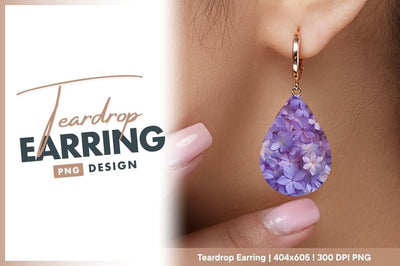 Purple Frangipani Flower Teardrop Earring Png Element Sublimation Regulrcrative 