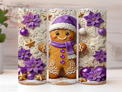 Purple Gingerbread Man 20oz Tumbler, Purple Gingerbread, Gingerbread Man, Gingerbread Man PNG, Gingerbread Tumbler, Gingerbread Man Wrap, Gingerbread PNG, Gingerbread Man Art Sublimation Lara' s Designs 