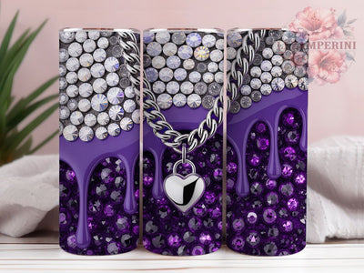 Purple Glam Bling Tumbler, Glam Sparkle Wrap, Glitter Bling Cup, 20oz Sublimation Wrap, Stylish Glam Design Tumbler, Artistic Purple Glitter Cup, Luxury Sparkle Theme Wrap Sublimation Li Zamperini 