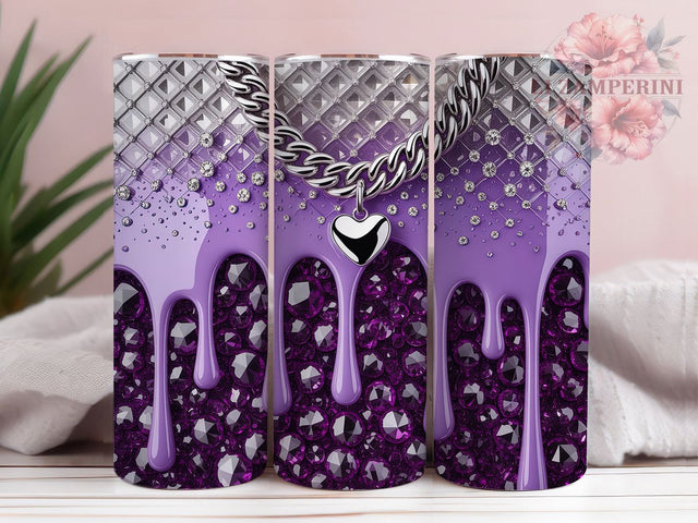Purple Glam Bling Tumbler, Glam Sparkle Wrap, Glitter Bling Cup, 20oz Sublimation Wrap, Stylish Glam Design Tumbler, Artistic Purple Glitter Cup, Luxury Sparkle Theme Wrap Sublimation Li Zamperini 