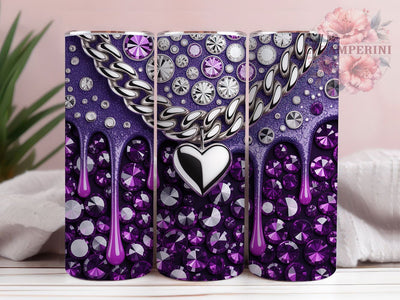 Purple Glam Bling Tumbler, Glam Sparkle Wrap, Glitter Bling Cup, 20oz Sublimation Wrap, Stylish Glam Design Tumbler, Artistic Purple Glitter Cup, Luxury Sparkle Theme Wrap Sublimation Li Zamperini 