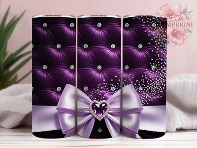 Purple Glam Coquette Bow Tumbler, Purple Coquette Tumbler, Luxury Bling Wrap, Fancy Bow Wrap, Elegant Glam Wrap, Sublimation Design, Trendy Gift Idea Sublimation Li Zamperini 