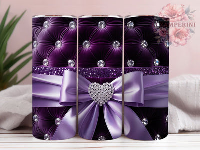Purple Glam Coquette Bow Tumbler, Purple Coquette Tumbler, Luxury Bling Wrap, Fancy Bow Wrap, Elegant Glam Wrap, Sublimation Design, Trendy Gift Idea Sublimation Li Zamperini 