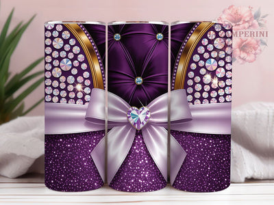 Purple Glam Coquette Bow Tumbler, Purple Coquette Tumbler, Luxury Bling Wrap, Fancy Bow Wrap, Elegant Glam Wrap, Sublimation Design, Trendy Gift Idea Sublimation Li Zamperini 