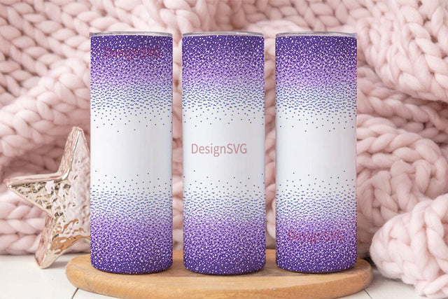 Purple Glitter Gradient 20oz Tumbler Sublimation DesignSVG 