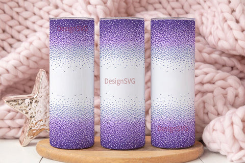 Purple Glitter Gradient 20oz Tumbler Sublimation DesignSVG 