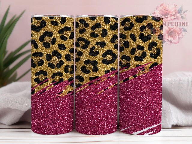 Purple Glitter Leopard Print Tumbler, Leopard Print Sublimation Design, Sparkling Leopard Art, 20oz Glitter Tumbler, Whimsical Leopard Mug, Shiny Purple Cup, Stylish Leopard Wrap Sublimation Li Zamperini 