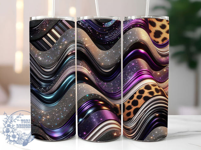 Purple Glitter Leopard Print Tumbler, Sparkly Leopard Print, 20Oz Sublimation, Glam Animal Print Design, Purple Glitter Tumbler, Leopard Pattern Printable, Glitter Animal Wrap Sublimation ToriDesigns 