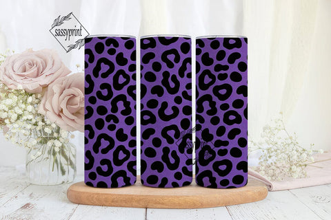 Purple Glitter Leopard Spots Tumbler Sublimation sassyprint 