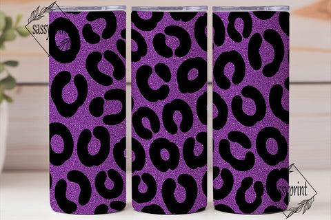 Purple Glitter Leopard Spots Tumbler Sublimation sassyprint 