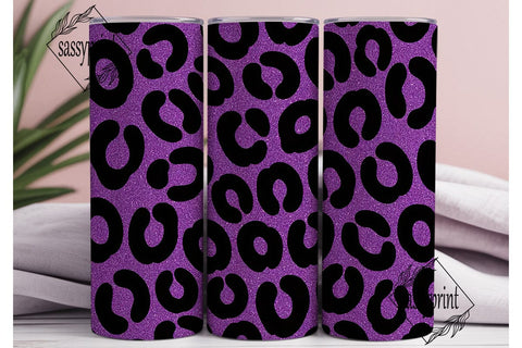 Purple Glitter Leopard Spots Tumbler Sublimation sassyprint 