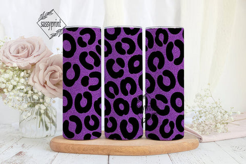 Purple Glitter Leopard Spots Tumbler Sublimation sassyprint 