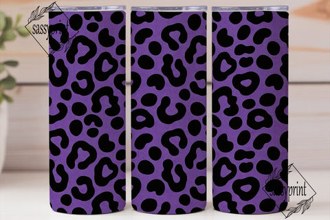 Purple Glitter Leopard Spots Tumbler Sublimation sassyprint 