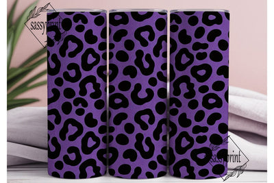Purple Glitter Leopard Spots Tumbler Sublimation sassyprint 