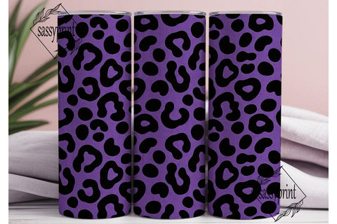 Purple Glitter Leopard Spots Tumbler Sublimation sassyprint 