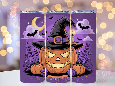 Purple Glitter Pumpkin Halloween Tumbler, Purple Glitter Wrap, 20oz Sublimation Design, Spooky Pumpkin Drinkware, Festive Halloween Wrap, Seasonal Fall Tumbler, Glam Halloween Design Sublimation SvggirlplusArt 