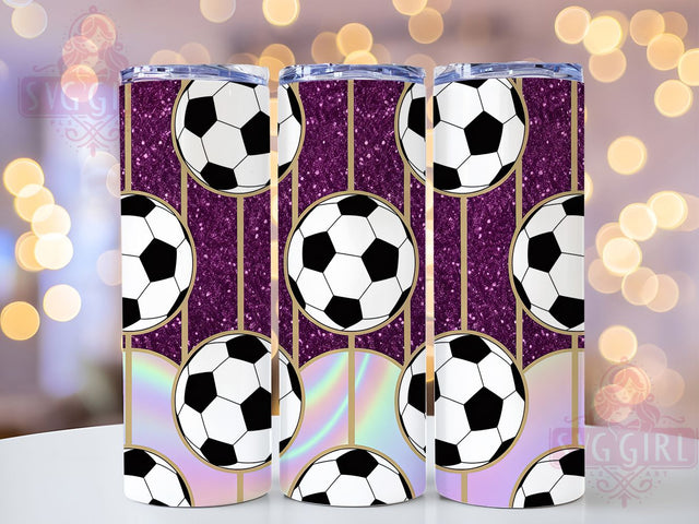 Purple Glitter Soccer Mom Tumbler Wrap, Purple Glitter Tumbler, Soccer Sublimation Png, Glitter Soccer Design, Soccer Mom Gift, 20oz Skinny Tumbler, Purple Soccer Png Sublimation SvggirlplusArt 