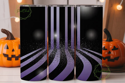 Purple Glitter Stripes 20oz Tumbler Wrap Sublimation PixelChick 