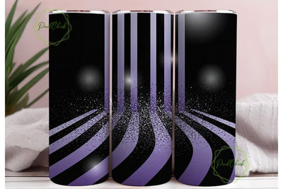 Purple Glitter Stripes 20oz Tumbler Wrap Sublimation PixelChick 