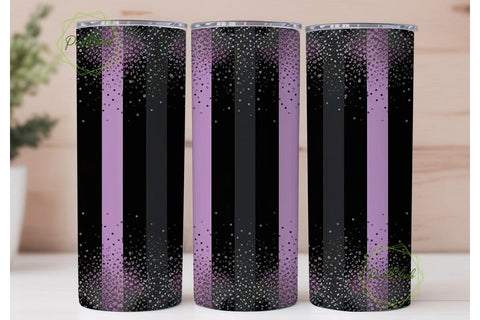 Purple Glitter Stripes 20oz Tumbler Wrap Sublimation PixelChick 