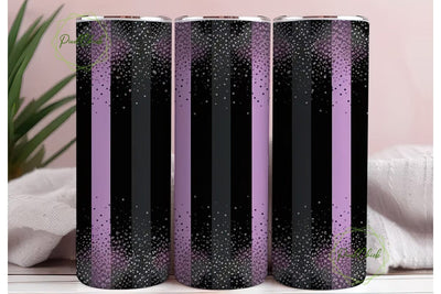 Purple Glitter Stripes 20oz Tumbler Wrap Sublimation PixelChick 