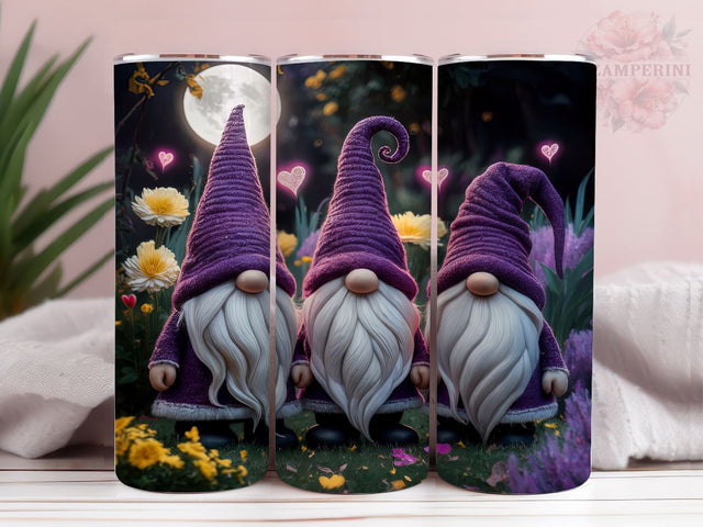Purple Gnome 20oz Tumbler Wrap PNG, Gnome Tumbler Png, Straight & Tapered Tumbler Wrap, Instant Digital Download Sublimation Li Zamperini 