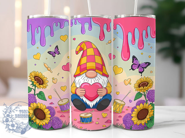 Purple Gnome Mardi Gras Tumbler, Carnival Gnome Wrap, Festive Party Cup, 20oz Sublimation Wrap, New Orleans Celebration Tumbler, Cute Gnome Design Cup, Colorful Mardi Gras Wrap Sublimation ToriDesigns 