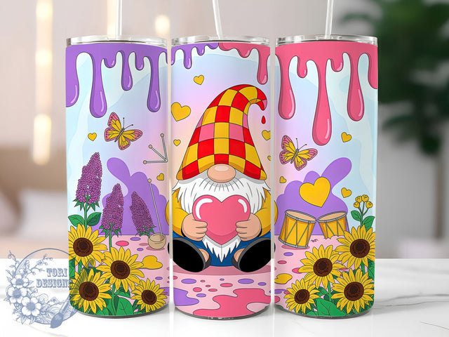 Purple Gnome Mardi Gras Tumbler, Carnival Gnome Wrap, Festive Party Cup, 20oz Sublimation Wrap, New Orleans Celebration Tumbler, Cute Gnome Design Cup, Colorful Mardi Gras Wrap Sublimation ToriDesigns 