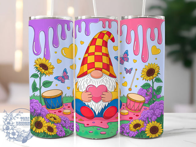 Purple Gnome Mardi Gras Tumbler, Carnival Gnome Wrap, Festive Party Cup, 20oz Sublimation Wrap, New Orleans Celebration Tumbler, Cute Gnome Design Cup, Colorful Mardi Gras Wrap Sublimation ToriDesigns 