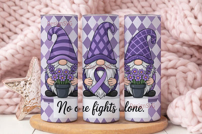 Purple Gnome Support 20oz Tumbler Wrap Sublimation DesignSVG 