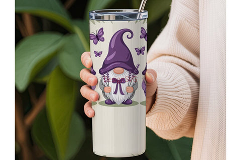 Purple Gnomes 20oz Tumbler Wrap Sublimation DesignSVG 