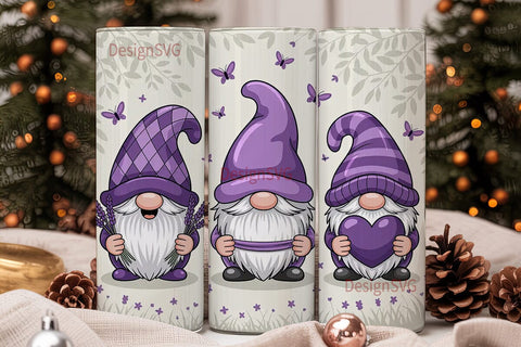 Purple Gnomes 20oz Tumbler Wrap Sublimation DesignSVG 