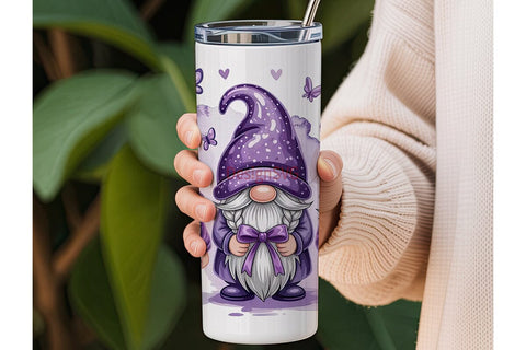 Purple Gnomes 20oz Tumbler Wrap Sublimation DesignSVG 