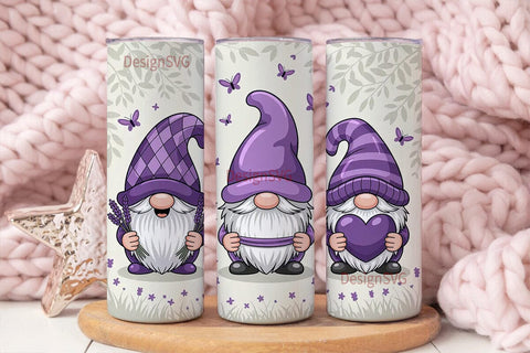 Purple Gnomes 20oz Tumbler Wrap Sublimation DesignSVG 