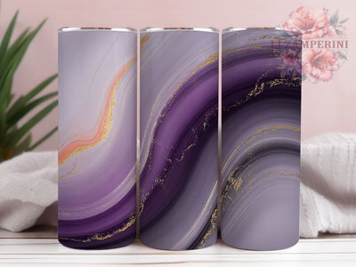 Purple Gold Alcohol Ink Tumbler, Gold Marble Wrap, Elegant Ink Marble Cup, 20oz Sublimation Wrap, Stylish Marble Design Tumbler, Artistic Purple Gold Cup, Luxury Ink Marble Theme Wrap Sublimation Li Zamperini 
