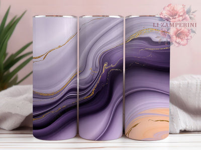 Purple Gold Alcohol Ink Tumbler, Gold Marble Wrap, Elegant Ink Marble Cup, 20oz Sublimation Wrap, Stylish Marble Design Tumbler, Artistic Purple Gold Cup, Luxury Ink Marble Theme Wrap Sublimation Li Zamperini 
