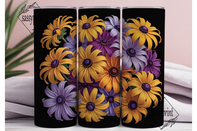 Purple & Gold Floral 20oz Tumbler Wrap Sublimation sassyprint 