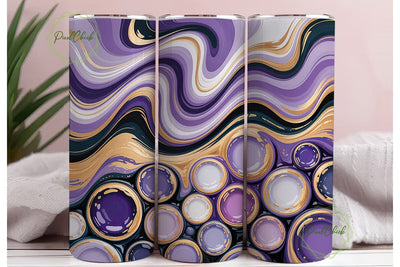 Purple Gold Fluid Art 20oz Tumbler Wrap Sublimation PixelChick 