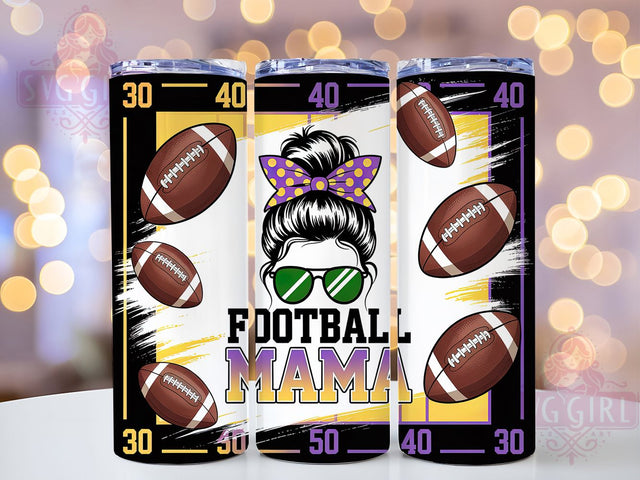 Purple Gold Football Mama Tumbler Wrap, Purple Gold Football Png, Football Sublimation, 20oz Skinny Tumbler, Football Mom Gift, Game Day Tumbler, Sports Mom Tumbler Sublimation SvggirlplusArt 
