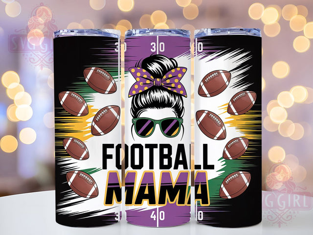 Purple Gold Football Mama Tumbler Wrap, Purple Gold Football Png, Football Sublimation, 20oz Skinny Tumbler, Football Mom Gift, Game Day Tumbler, Sports Mom Tumbler Sublimation SvggirlplusArt 