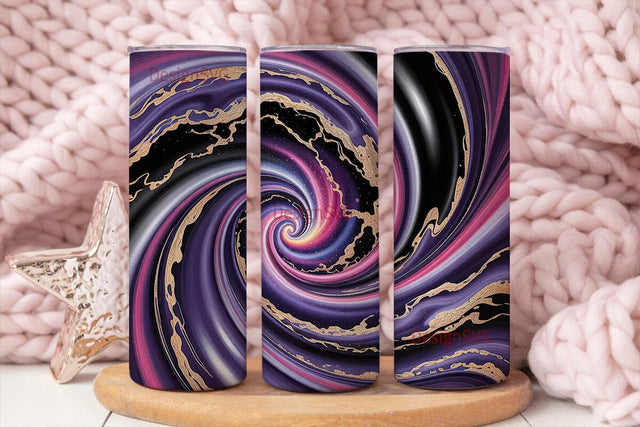 Purple Gold Glitter Marble 20oz Tumbler Sublimation DesignSVG 