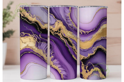 Purple Gold Marble 20oz Tumbler Wrap Sublimation PixelChick 