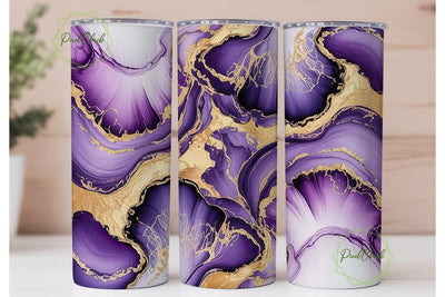 Purple Gold Marble 20oz Tumbler Wrap Sublimation PixelChick 